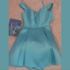 Short Turquoise Asymmetrical Dress Jovani